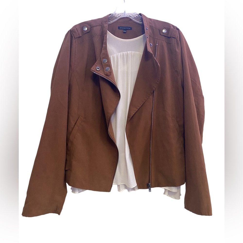 Staccato Moto Style Brown Jacket Size Large